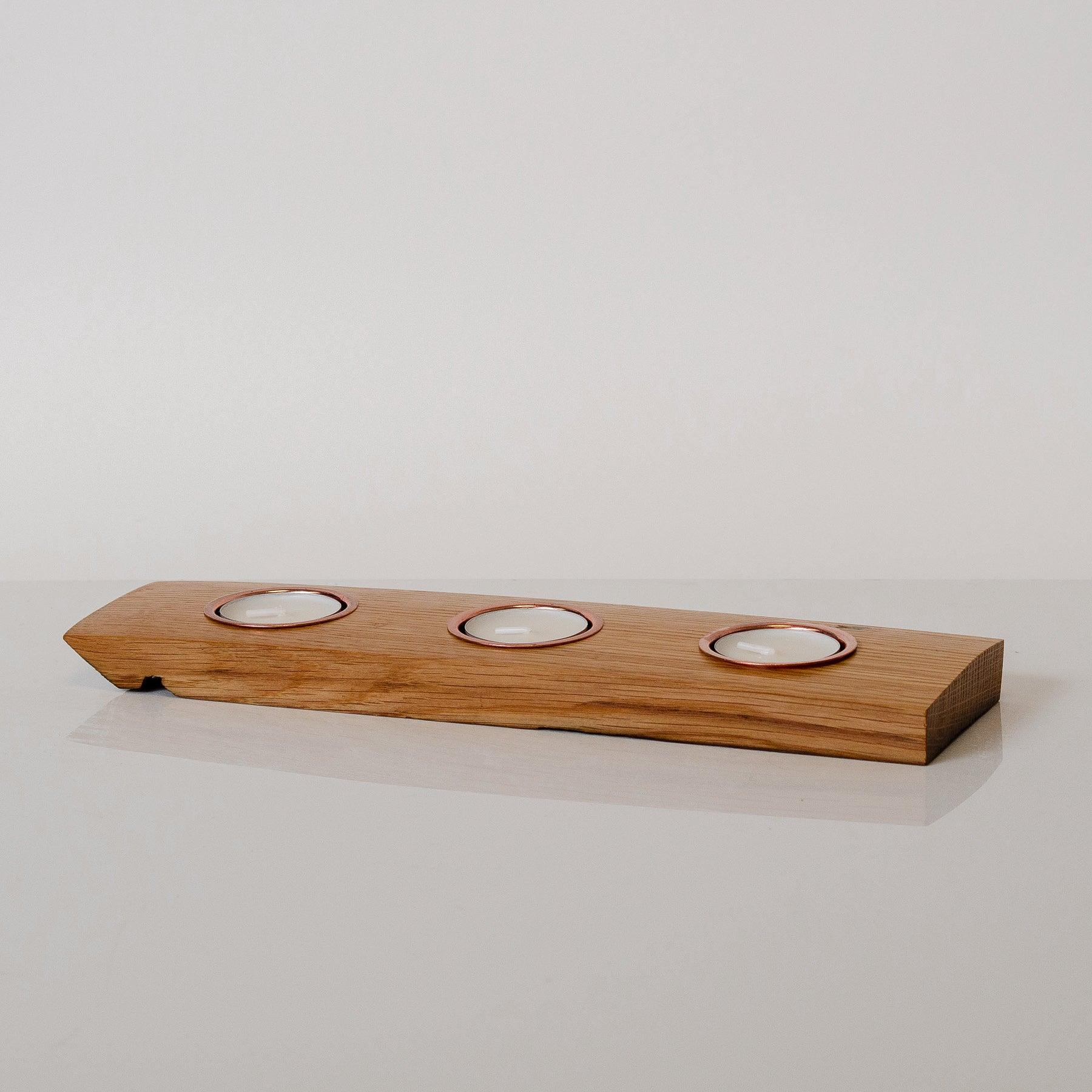 Triple whisky cask tea light holder - Stag Design