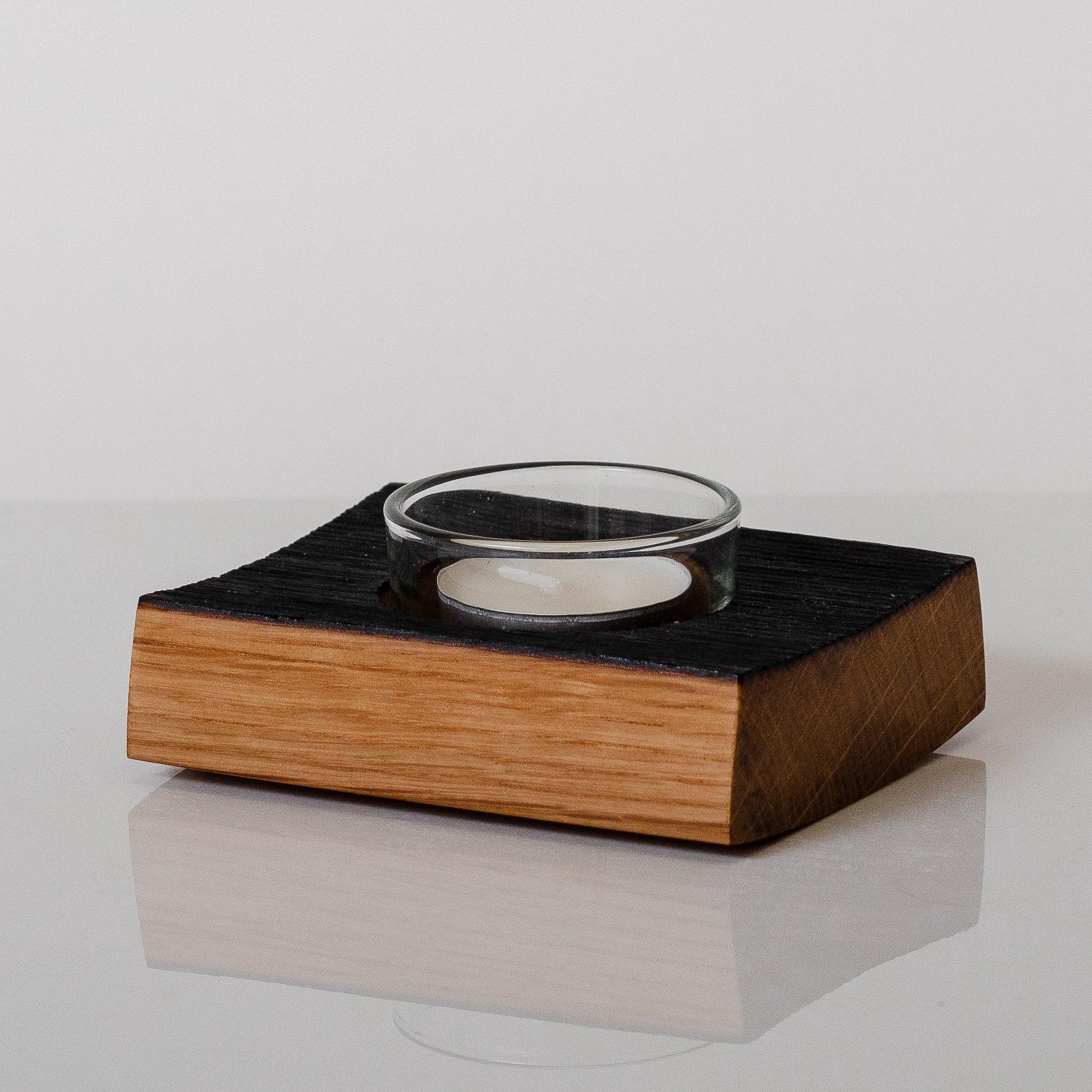 Single whisky cask tea light holder - Stag Design