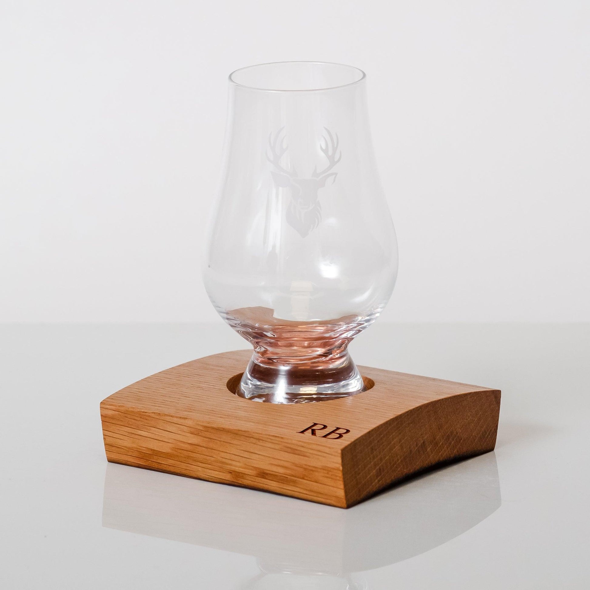 Single or double whisky wood flight for glasses - Stag Design