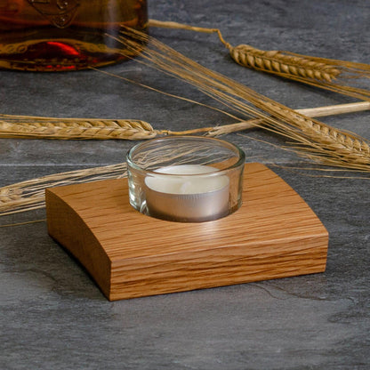 Single whisky cask tea light holder - Stag Design