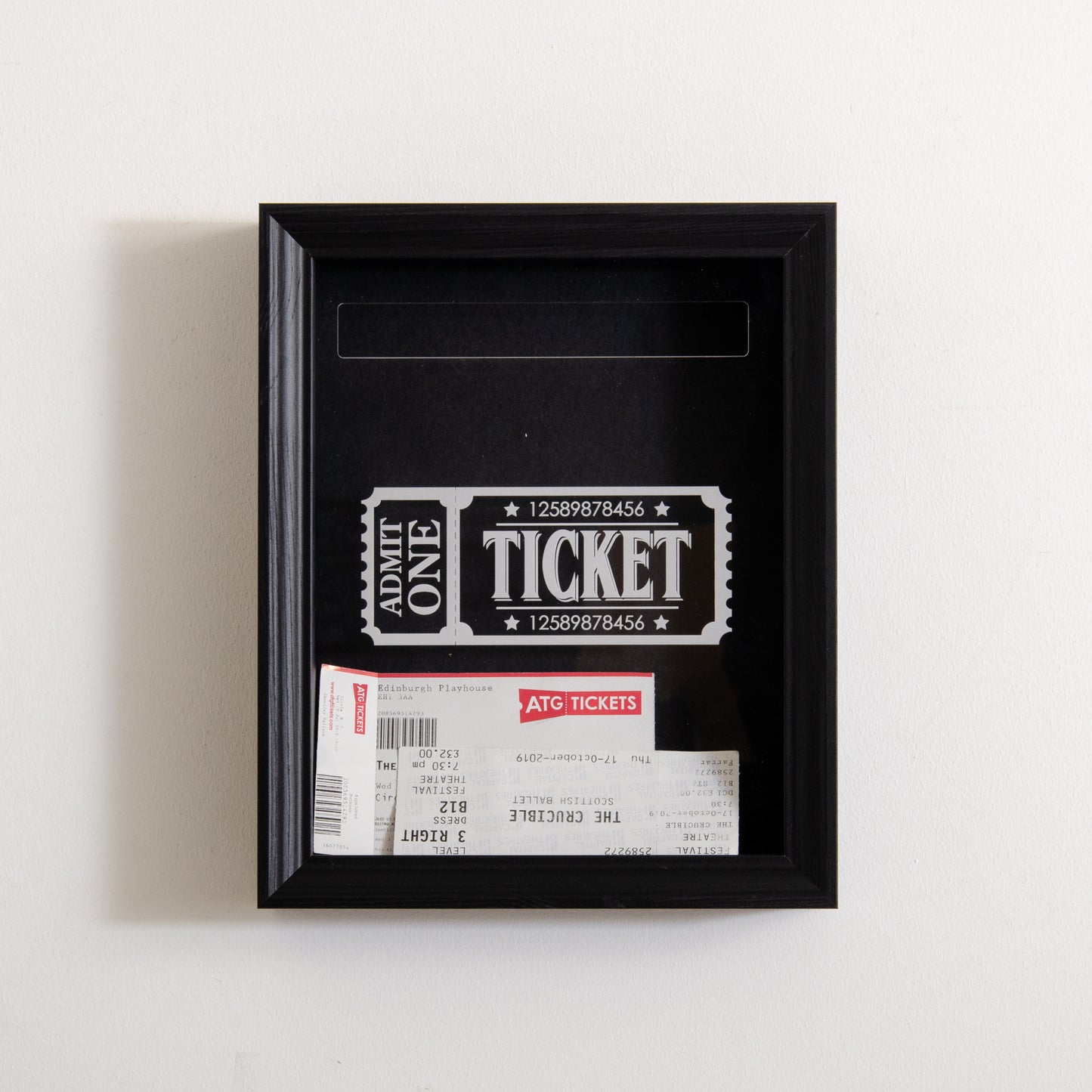 Ticket memory box frame