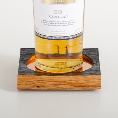 Personalised whisky wood bottle glorifier