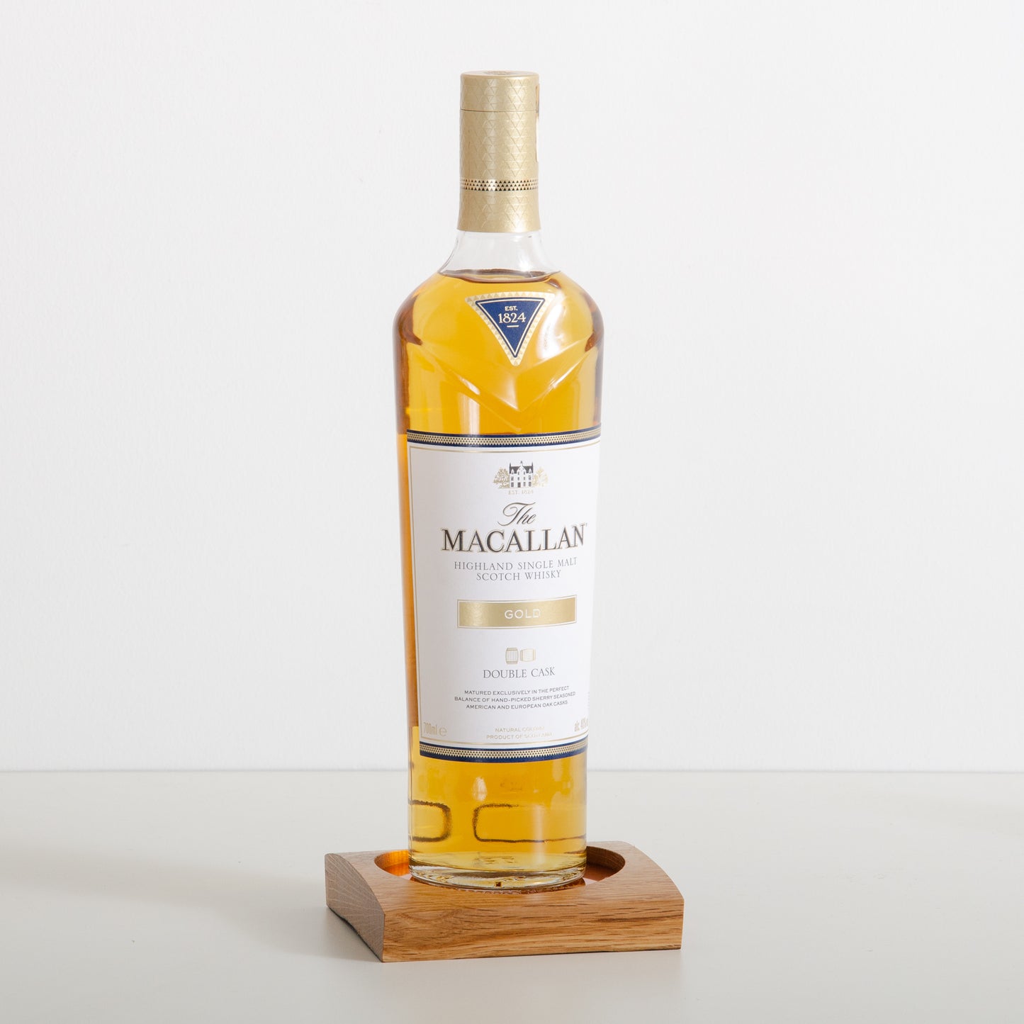 Personalised whisky wood bottle glorifier