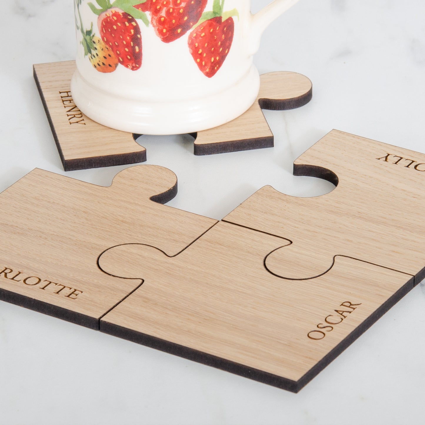 Personalised jigsaw coasters