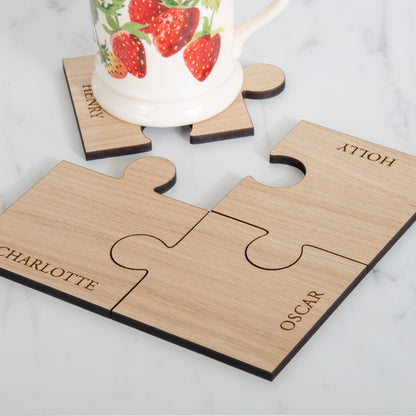 Personalised jigsaw coasters