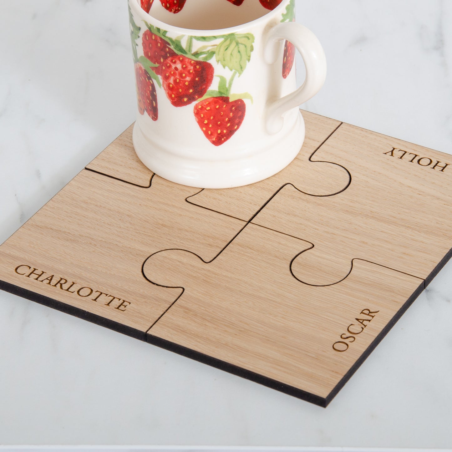 Personalised jigsaw coasters