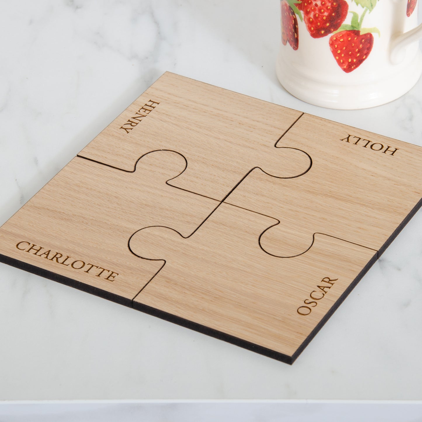 Personalised jigsaw coasters