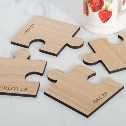 Personalised jigsaw coasters