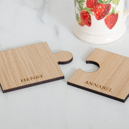 Personalised jigsaw coasters