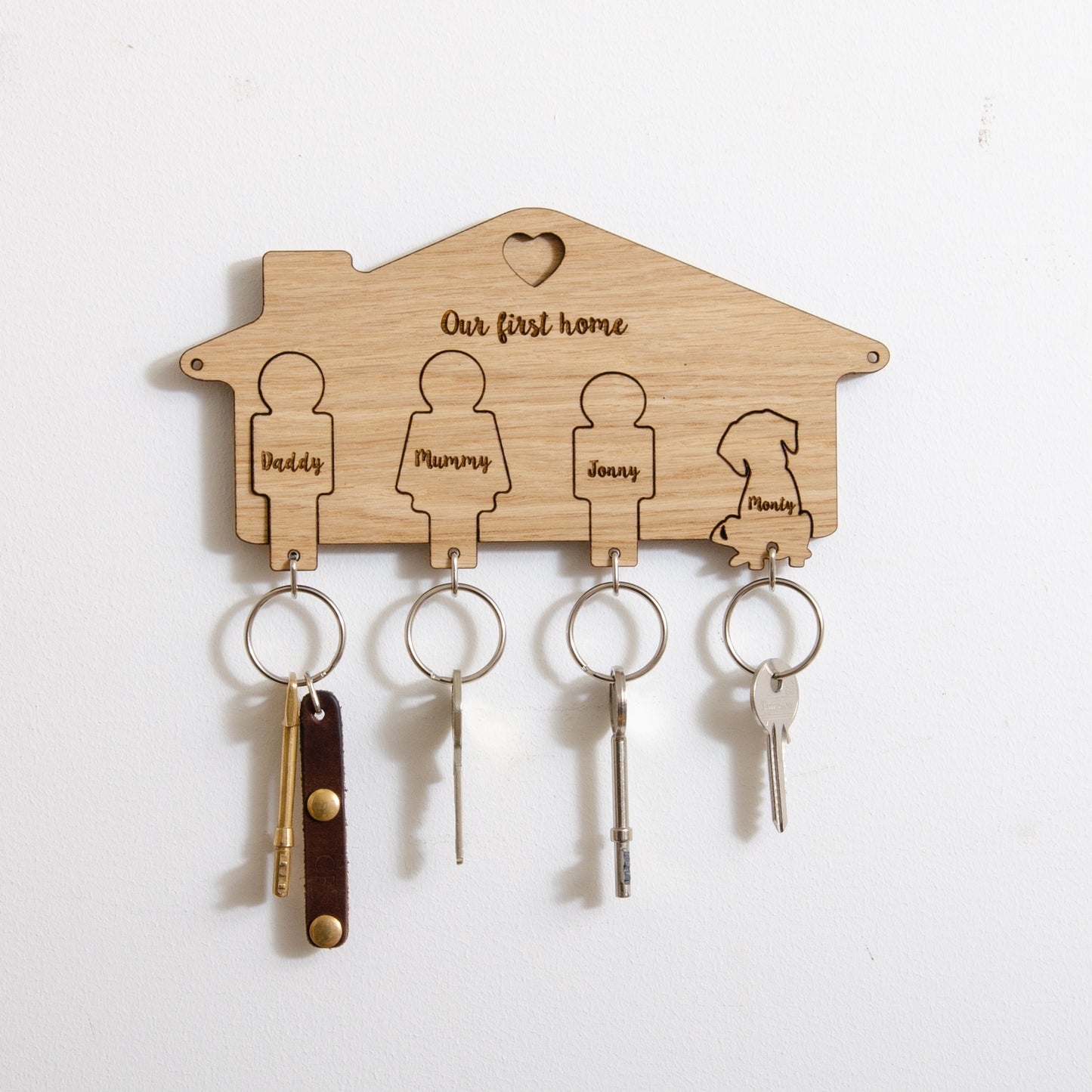 Personalised house key ring holder