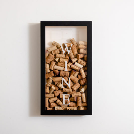 Vertical transparent drinks cork frame