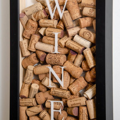 Vertical transparent drinks cork frame