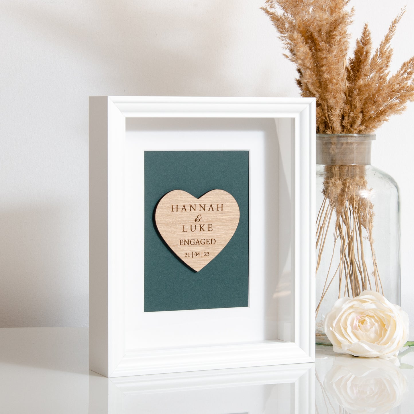 Engagement heart frame