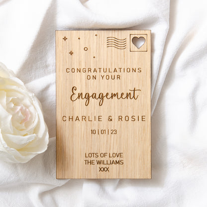 Engagement wooden card