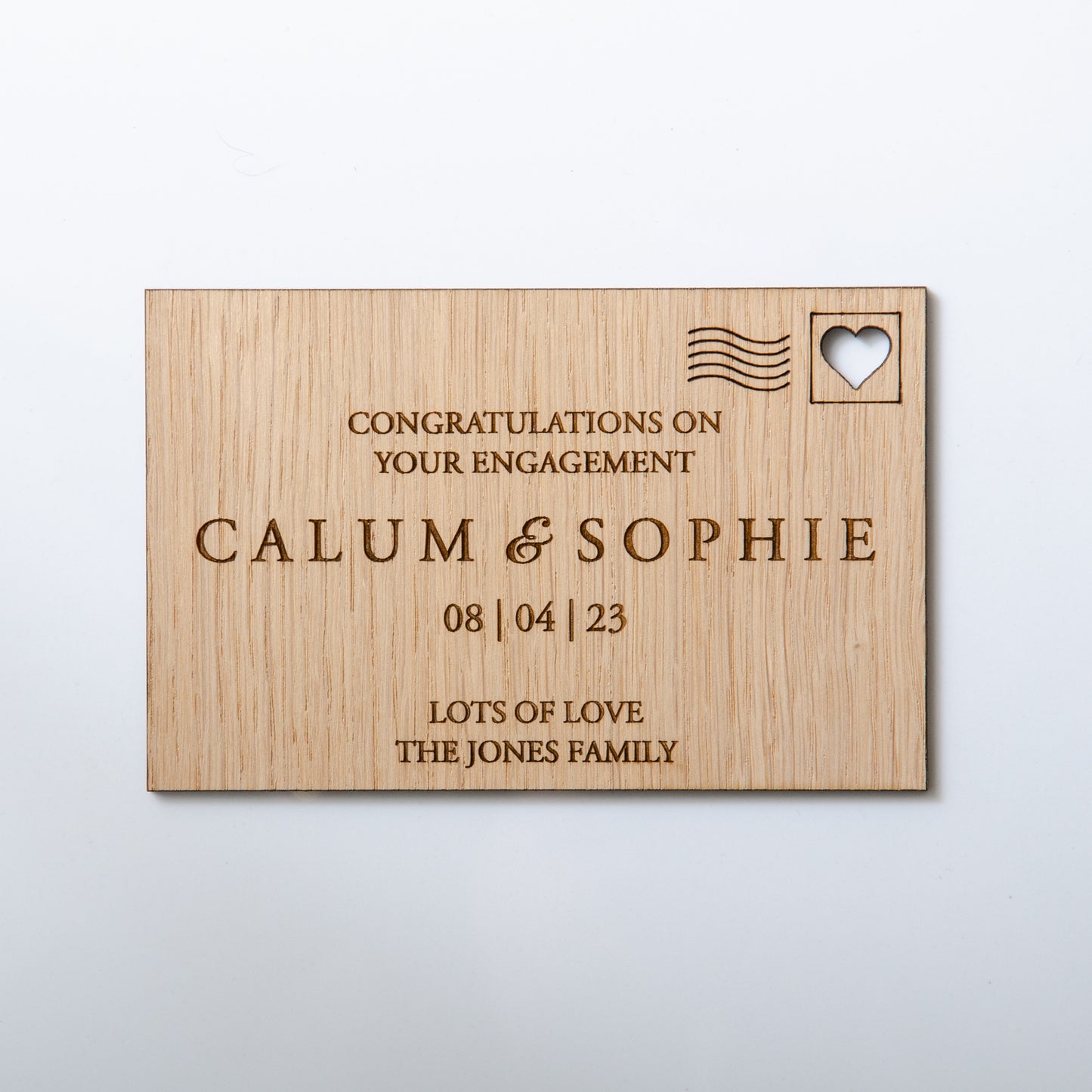 Engagement wooden card