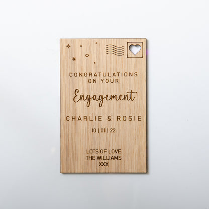 Engagement wooden card