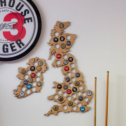 Beer Cap UK and Ireland Map - Stag Design