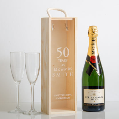 Personalised anniversary bottle box