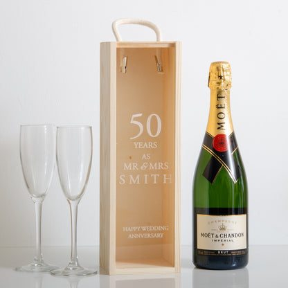 Personalised anniversary bottle box