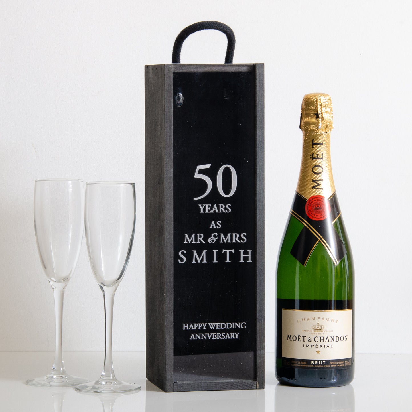 Personalised anniversary bottle box