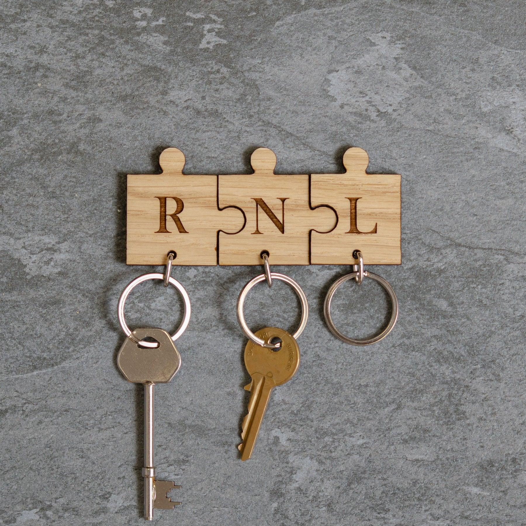 Personalised jigsaw key ring holder - Stag Design