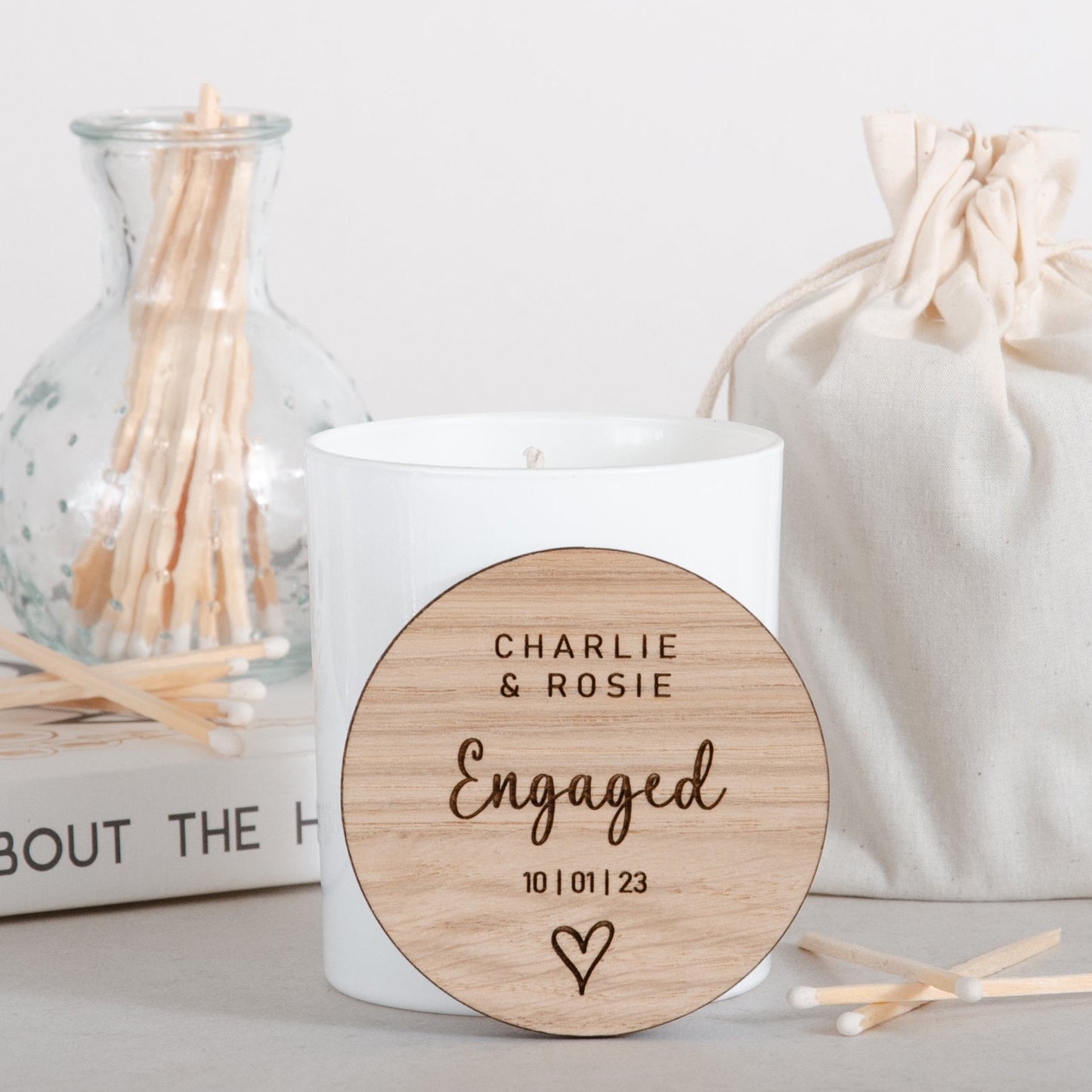 Personalised engagement candle