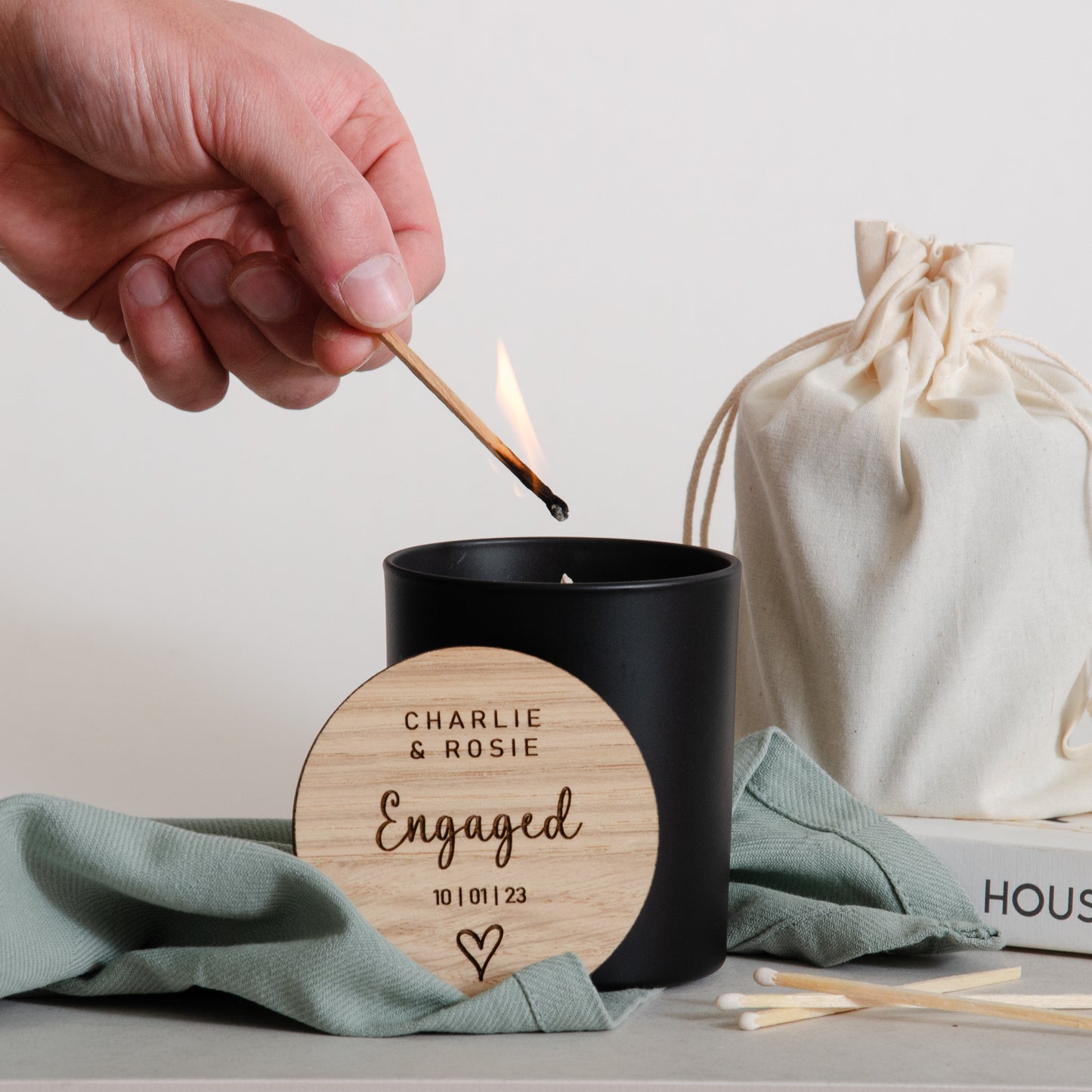 Personalised engagement candle