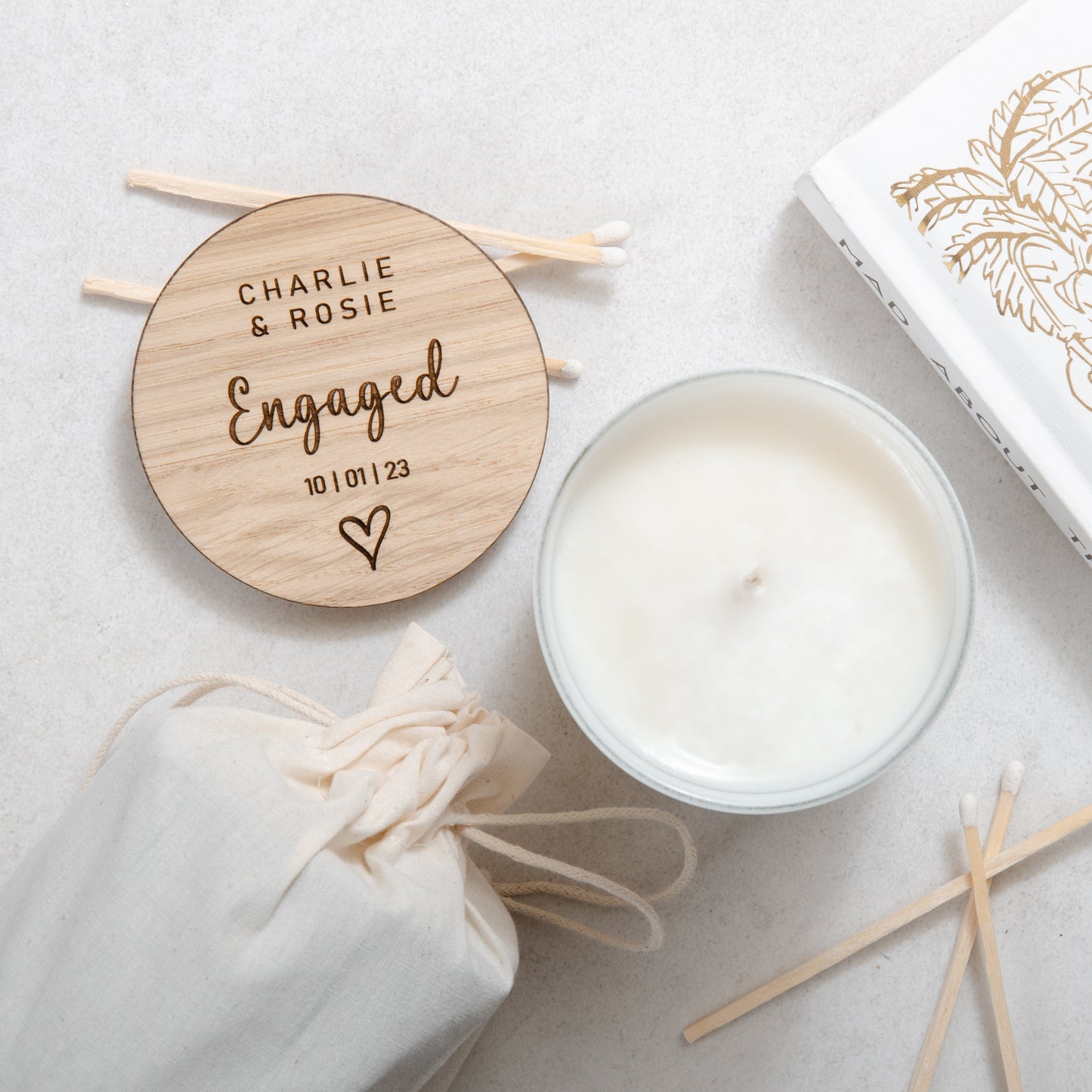 Personalised engagement candle