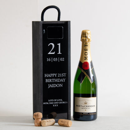 Personalised birthday bottle box cork collector