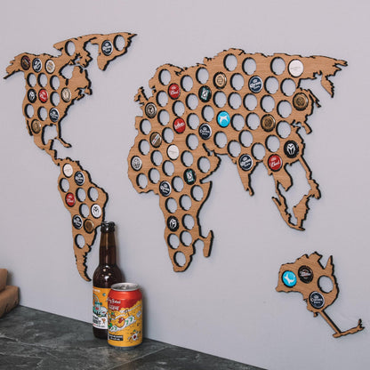 Beer Cap World Map - Stag Design