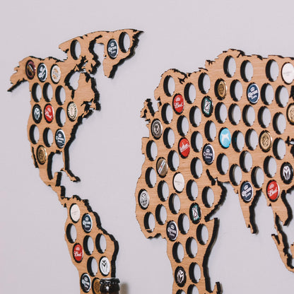 Beer Cap World Map - Stag Design