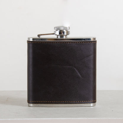 Seconds leather hip flask