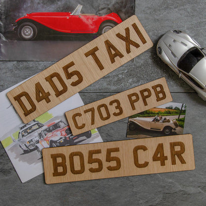 Personalised wooden car number plates - Stag Design