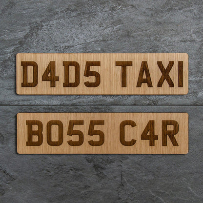 Personalised wooden car number plates - Stag Design