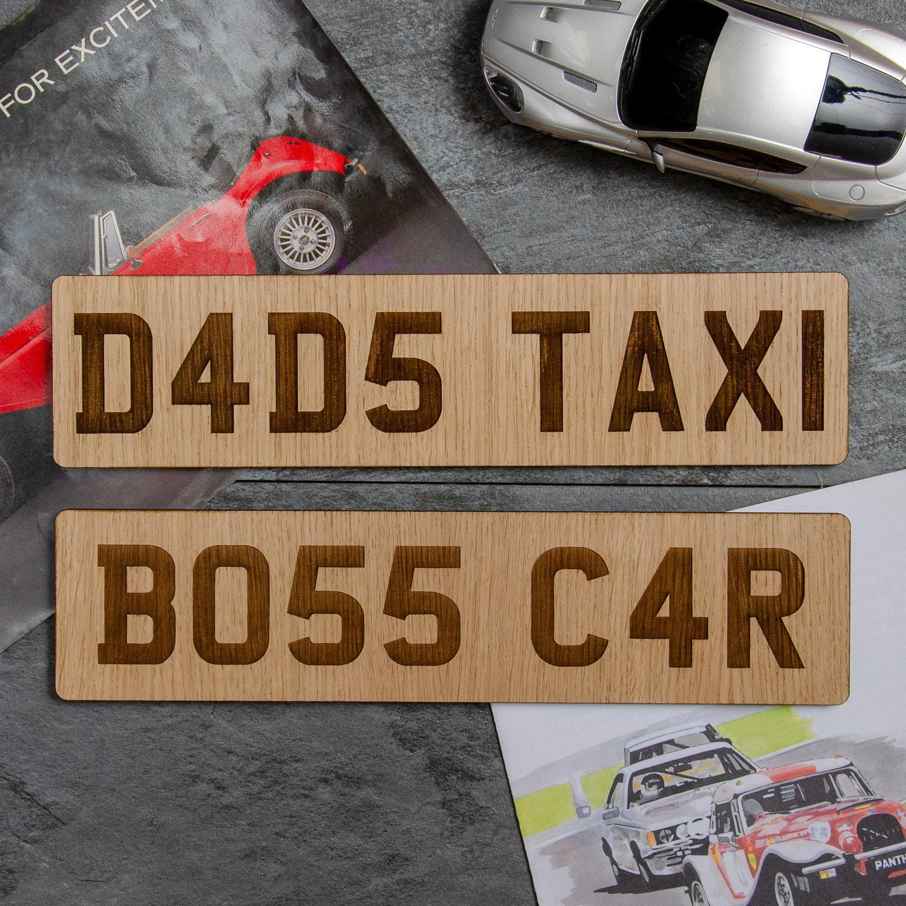 Personalised wooden car number plates - Stag Design