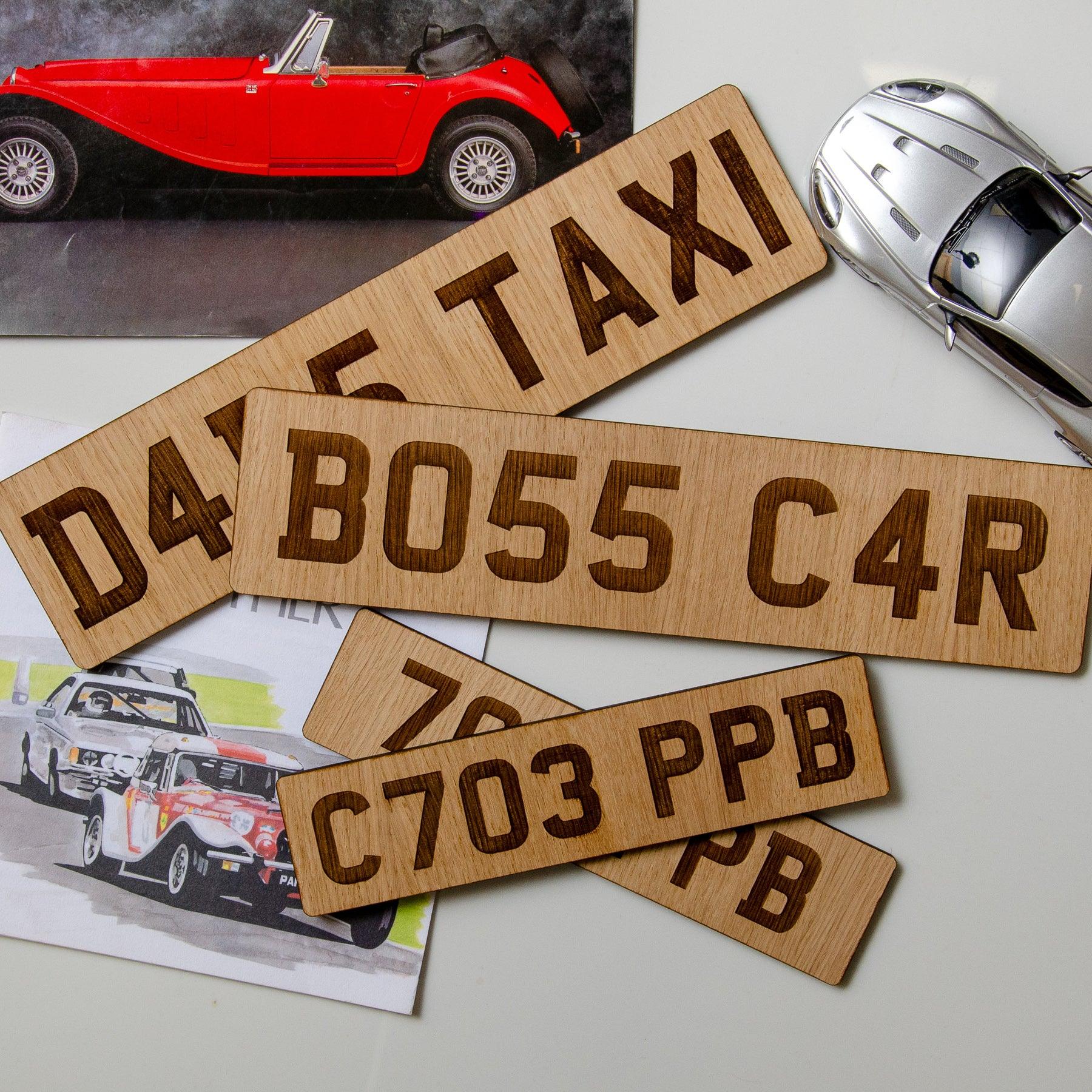 Personalised wooden car number plates - Stag Design