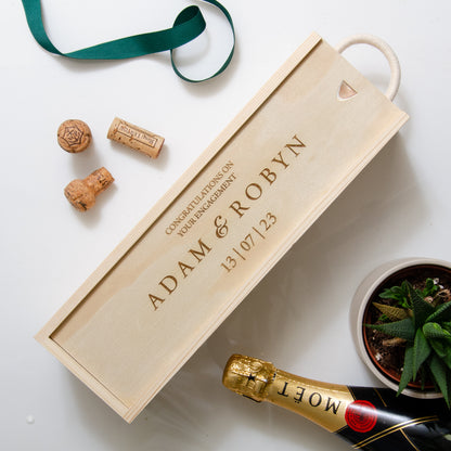 Personalised engagement bottle box landscape