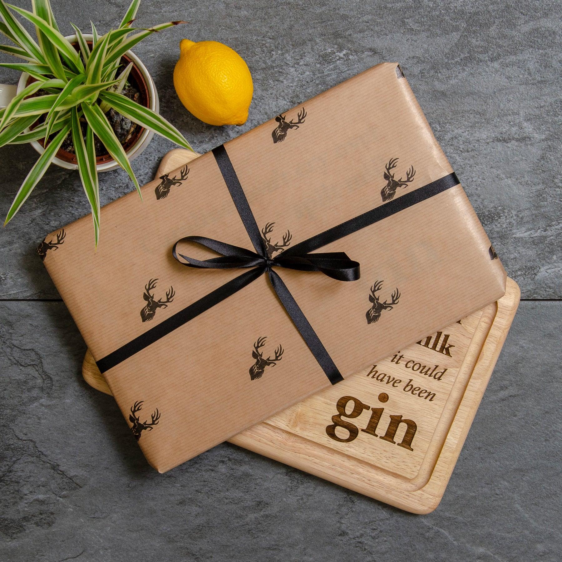 Gin Chopping Board - Stag Design