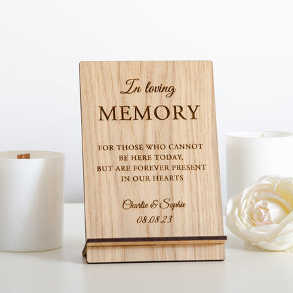 'In loving memory' wedding sign