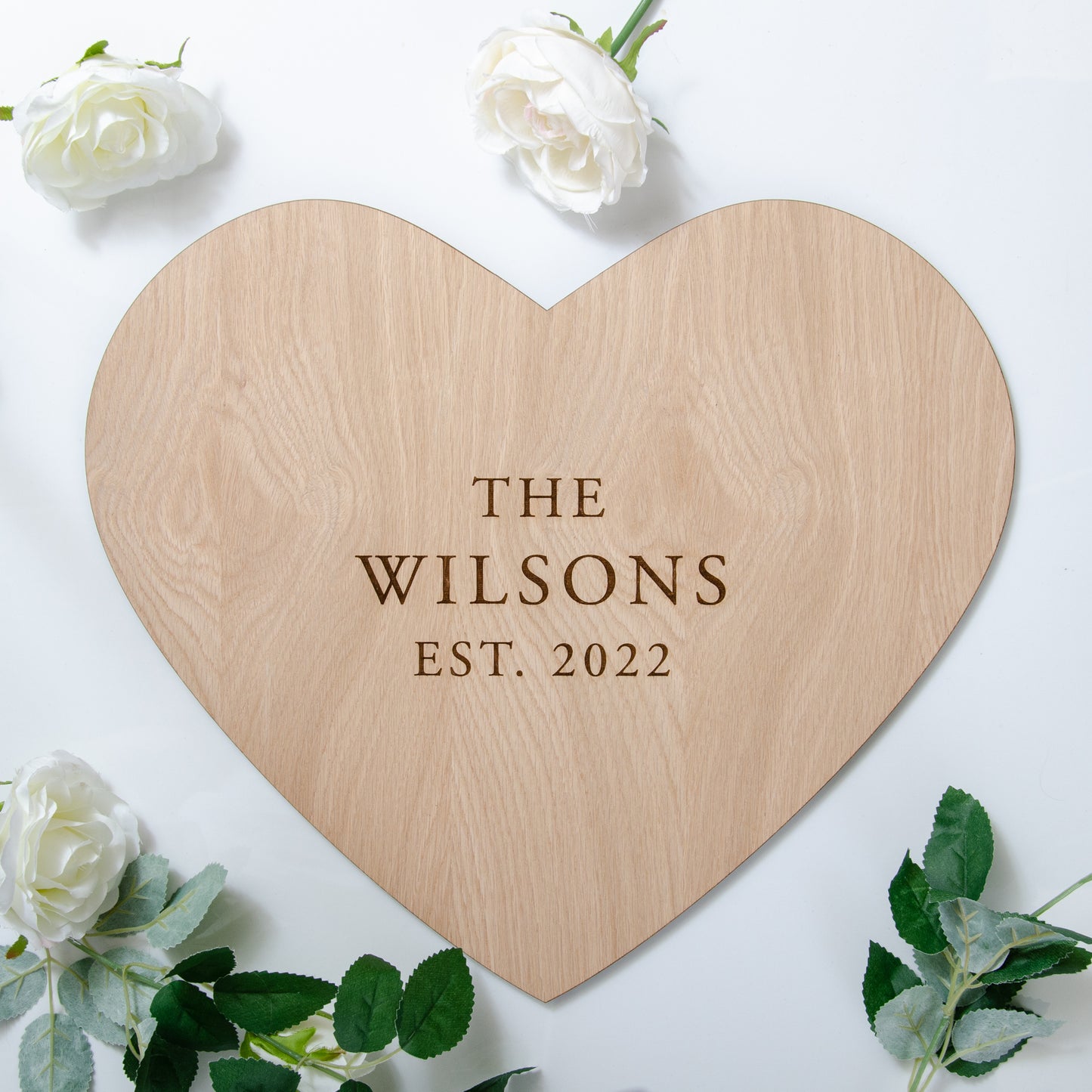 Wooden heart guest book sign