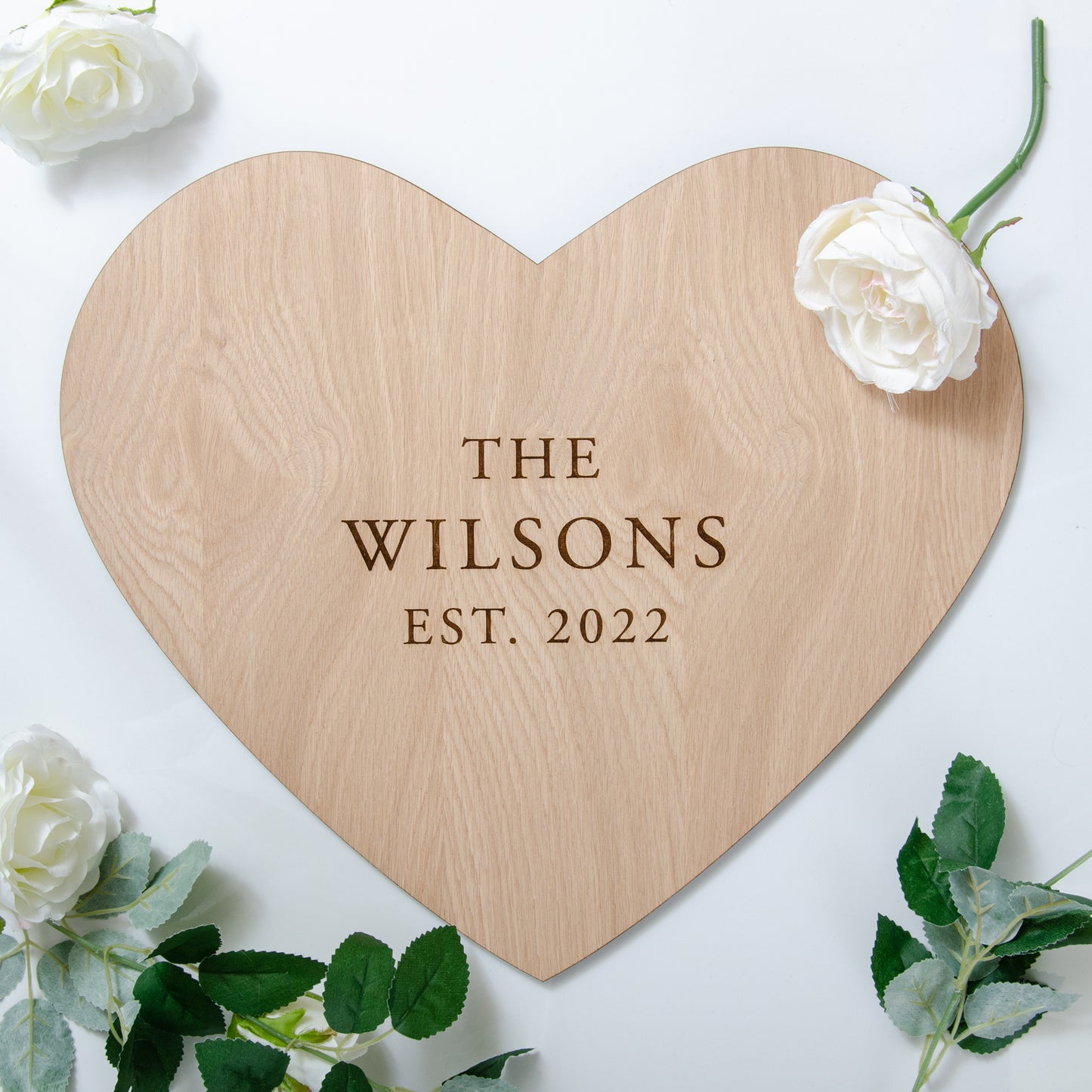 Wooden heart guest book sign