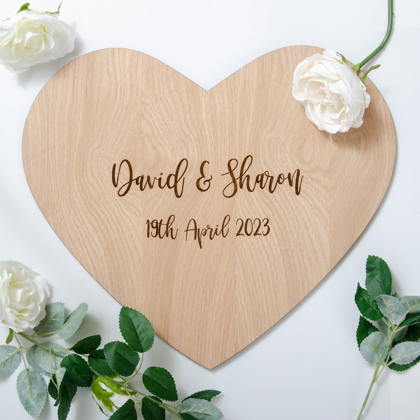 Wooden heart guest book sign