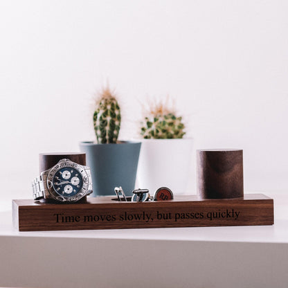 Personalised oak watch stand - Stag Design