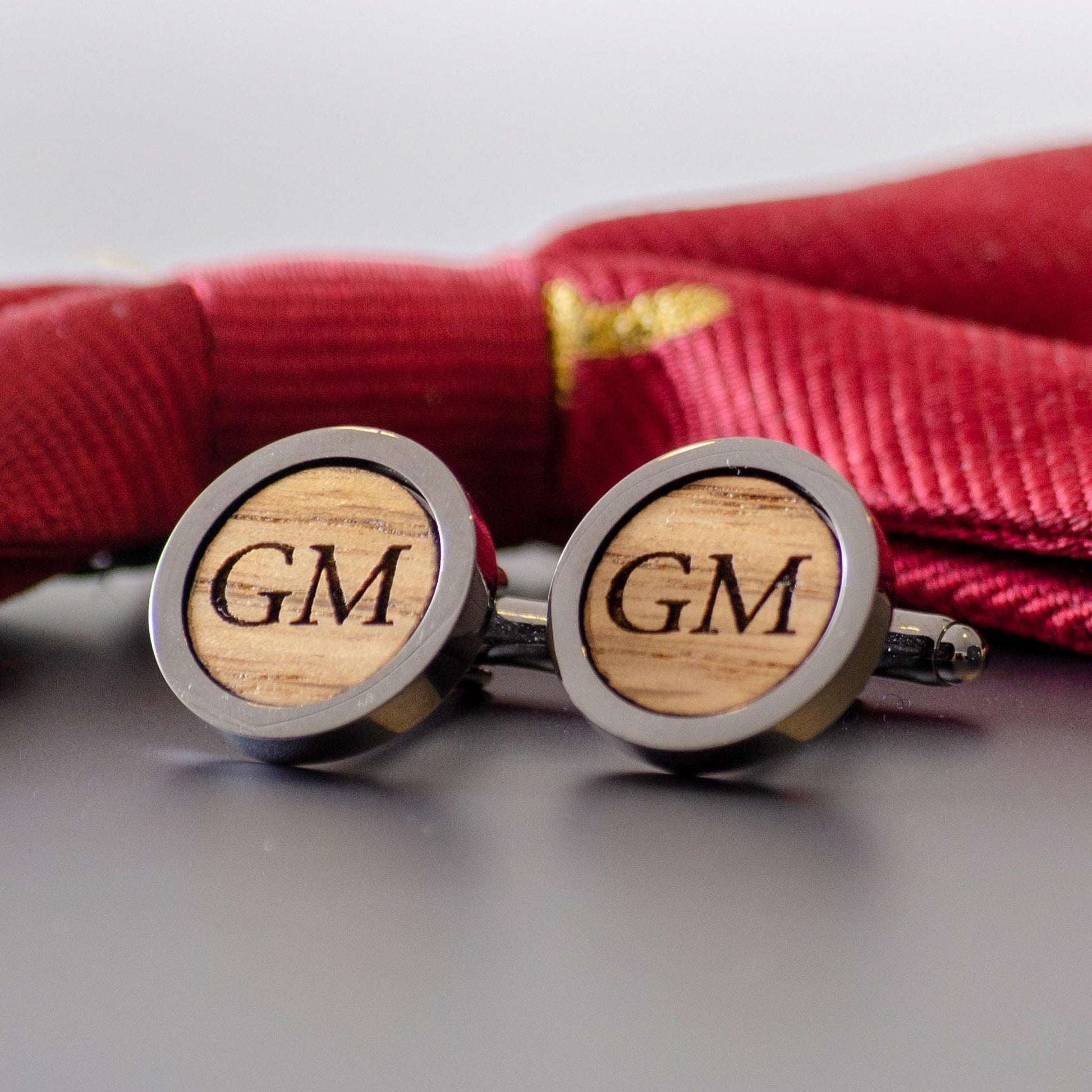 Wooden cufflinks - Stag Design