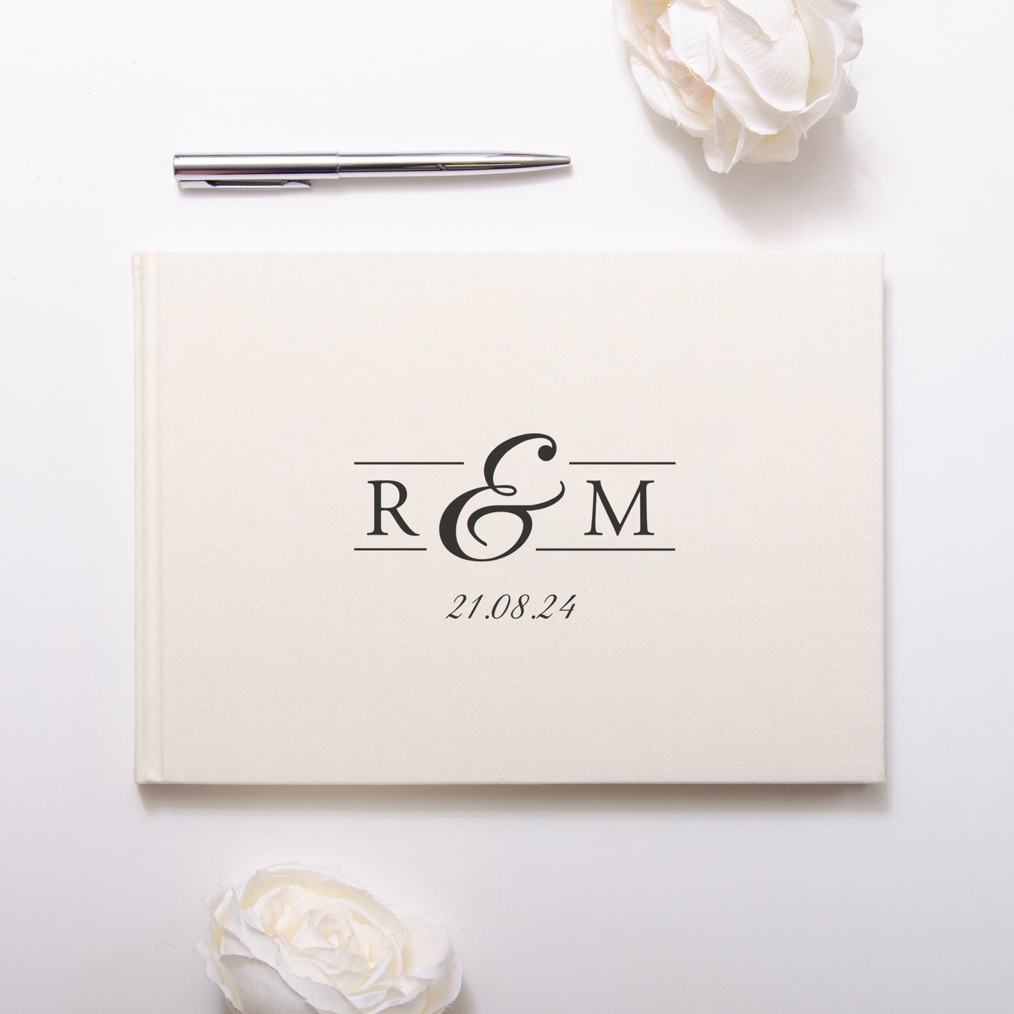 Personalised linen guest book