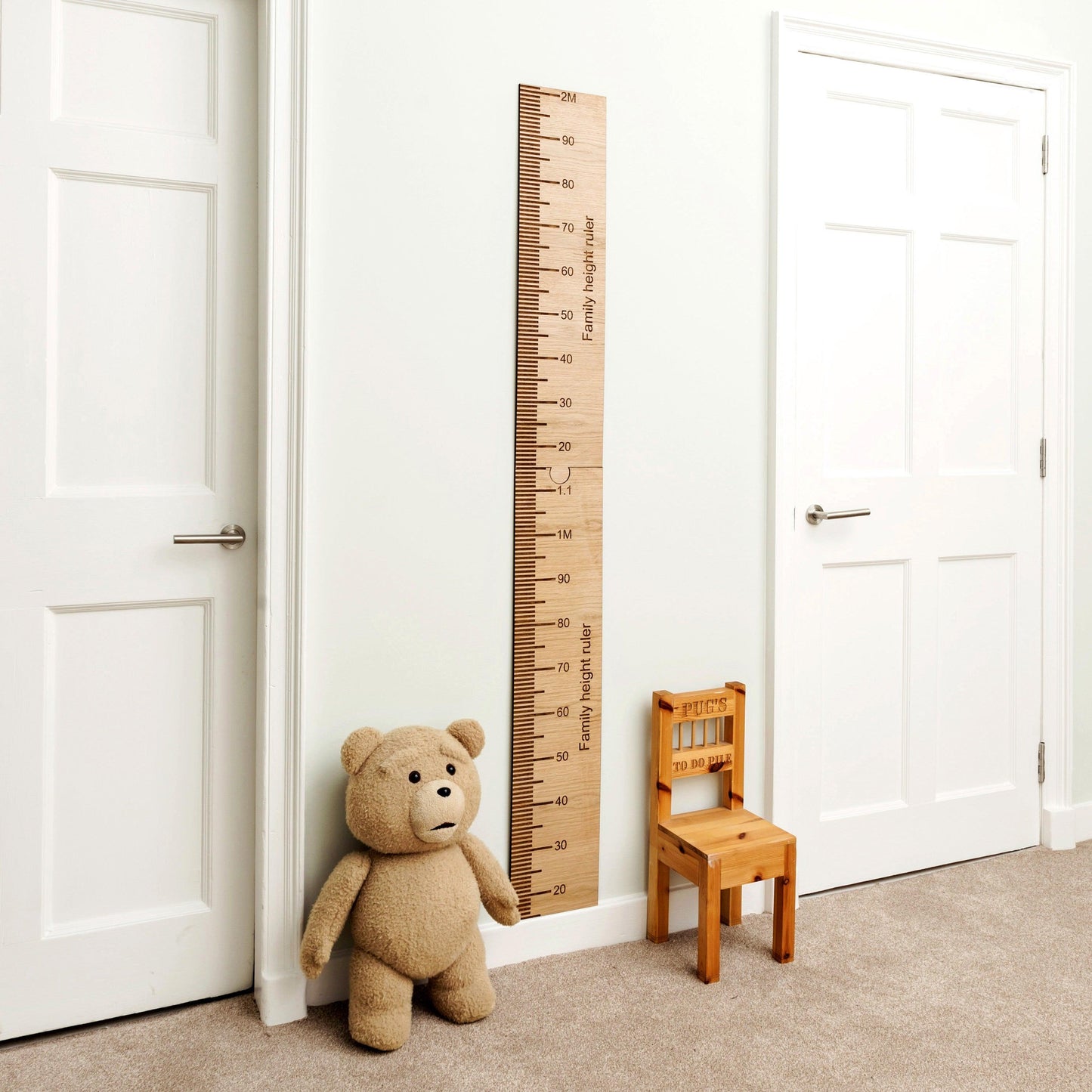 Personalised family height ruler - Stag Design