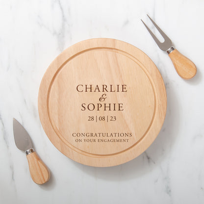 Personalised engagement cheese board and tools