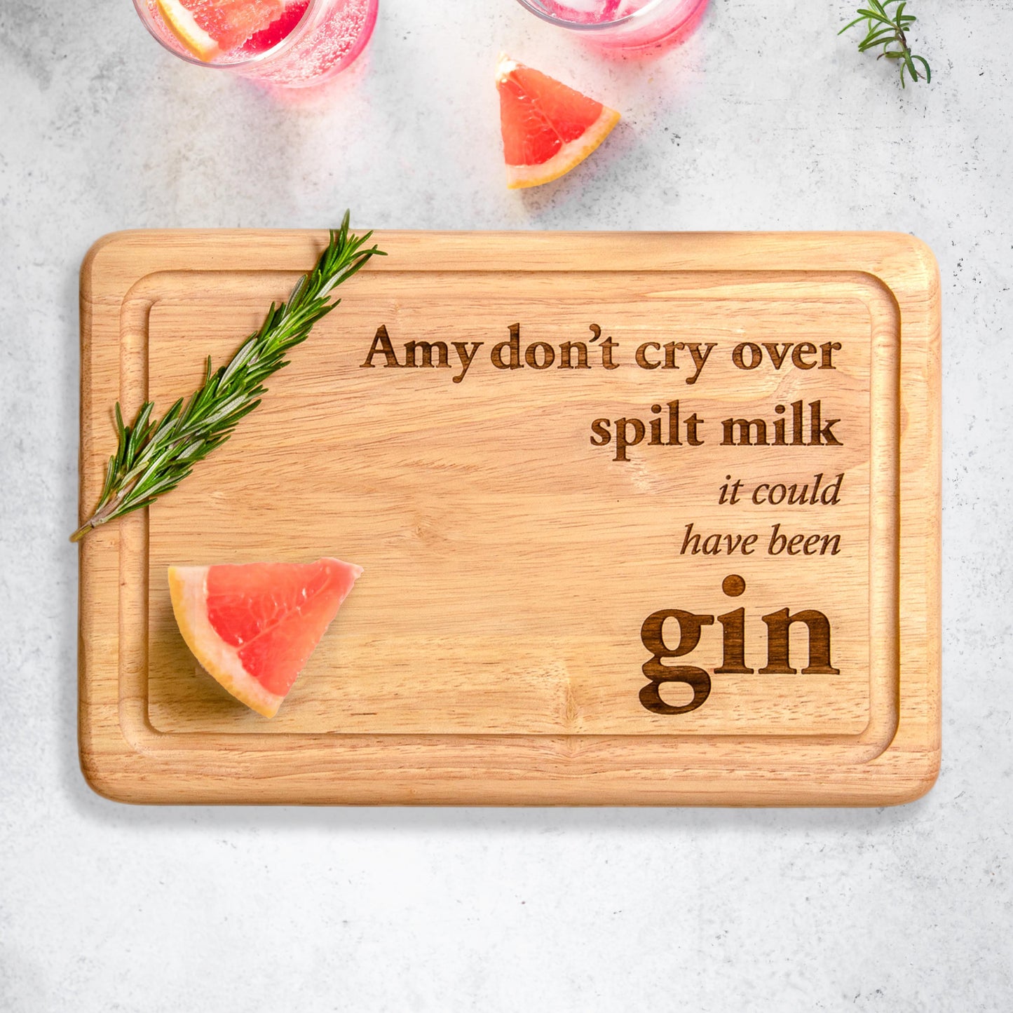 Gin Chopping Board - Stag Design