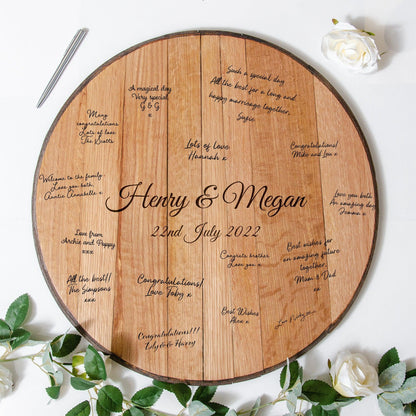 Whisky barrel lid guest book - Stag Design