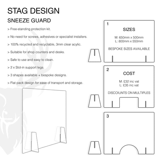 Sneeze Guard / Screen - Stag Design